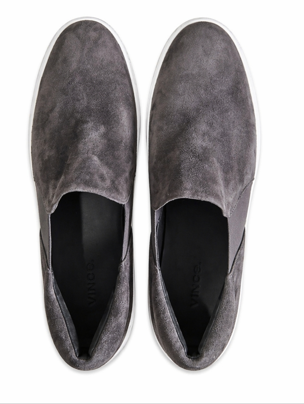 VINCE Gray Suede Platform Slip-On Sneakers Sz 39 (US 8.5–9) Minimal Luxe Casual - Picture 6 of 15